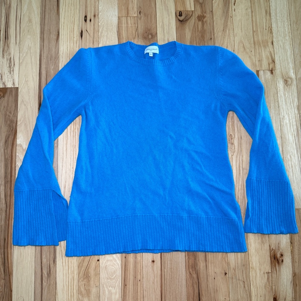 Bianco & Blu Crewneck Wool Cashmere Blend Sweater Made in Italy